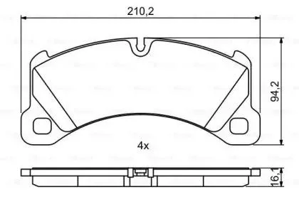 BOSCH 0986494757 Колодки торм. Porsche Cayenne 10- передние