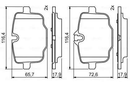 BOSCH 0986494759 Дисковые колодки задние