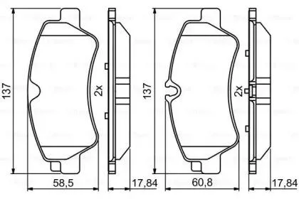 BOSCH 0986494796 Колодки торм. Ford Transit 14-CUSTOM 12- задние