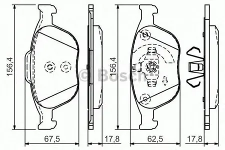 BOSCH 0986495066 Колодки тормозные FORD TRANSIT 02- перед.
