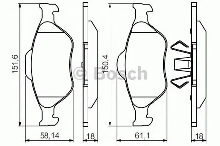 BOSCH 0986495220 0 986 495 220 колодки дисковые п. Ford Fiesta 1.3-1.6/1.4TDCi/1.8Di 00>