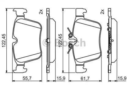 BOSCH 0986495394 Колодки торм.задние Mercedes W205S205 1.62.02.1D 13>