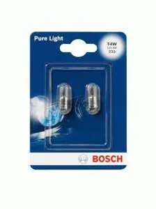 BOSCH 1987301023 Лампа T4W 12V 4W Pure light (упаковка 2 шт)