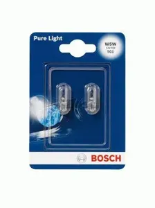 BOSCH 1987301026 Лампа (W5W) 5W 12V W2.1X9.5D передний габарит, стеклянный цоколь в блистере