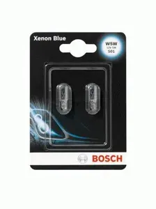 BOSCH 1987301033 Лампа ( комплект 2шт.) W5W W2.1x9.5d, Xenon Blue, (блистер)
