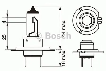BOSCH 1987302078 Лампа (H7) 55W 12V PX26D галогенная увелич. срок службы