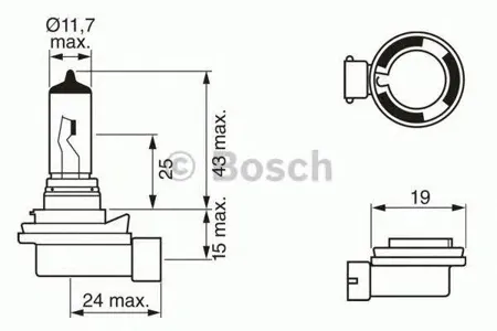 BOSCH 1987302081 Лампа 12v 35w h8 pure light (картон 1 шт)