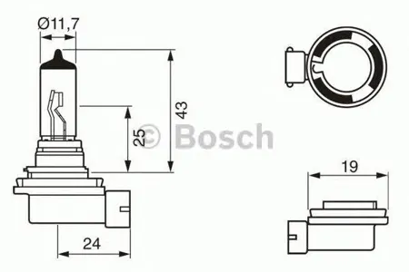 BOSCH 1987302084 Лампа Pure Light Standart H11 12V [55W] [картон] [1 шт]