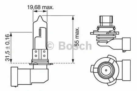 BOSCH 1987302152 Лампа (HB3) 12V 60W P20d ближнегодальнего света