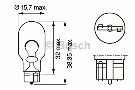 BOSCH 1987302205 Лампа накаливания габ,поворот,зад-противот, -W16W