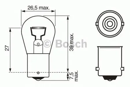 BOSCH 1987302214 Лампа накаливания R18W BA15s 12V 18W PURE LIGHT