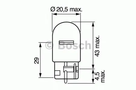 BOSCH 1987302251 Лампа PURE LIGHT W21W 12V 21W (картон)