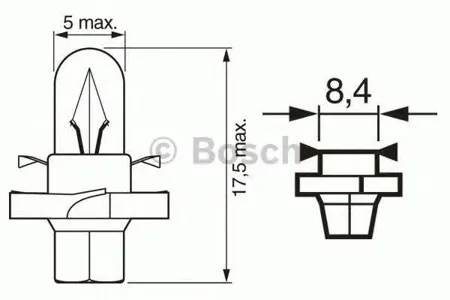 BOSCH 1987302255 Лампа 1.5W 12V BX8.4d
