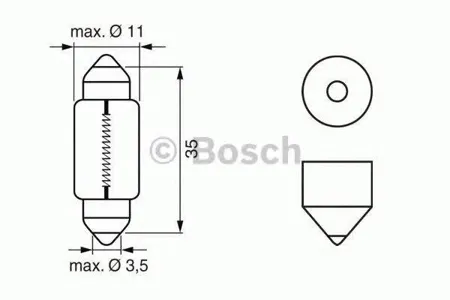 BOSCH 1987302281 Лампа накаливания C5W SV8.5-8 12V 5W LONGLIFE DAYTIME