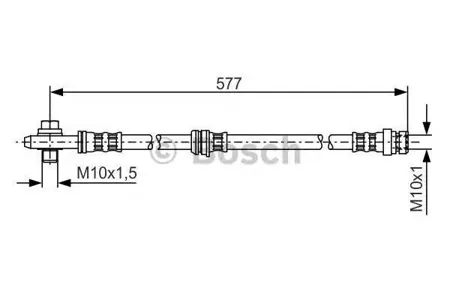 BOSCH 1987476282 Шланг тормозной перед. Audi A3, VW Golf 1.4-2.01.9TDi2.0TDi 03> L=577