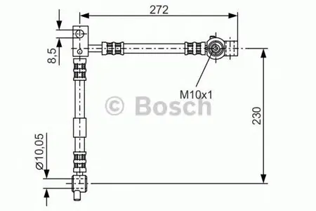BOSCH 1987476361 шланг торм. пер. п. Nissan Micra 1.0-1.6 03> Note 1.41.6 06> L=615
