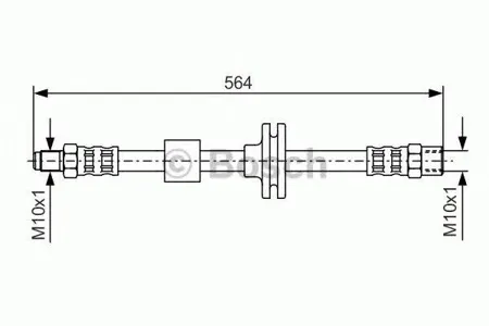 BOSCH 1987476752 Шланг тормозной перед. L=564 Mercedes W140 2.8-6.0 91>