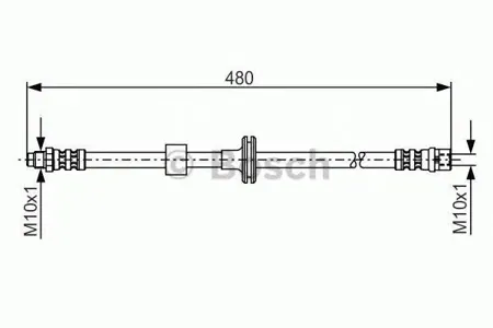 BOSCH 1987476778 Шланг тормозной перед. Mercedes W202 1.8-2.8 93-00 L=480