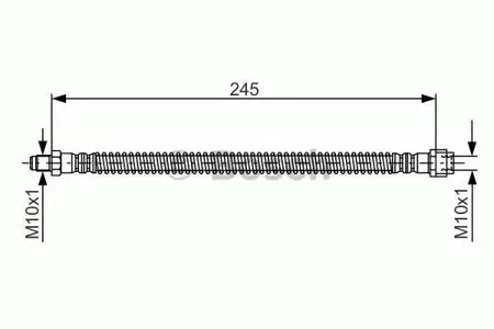 BOSCH 1987476950 Шланг тормозной задн. Mercedes W220 2.8-6.03.2CDI4.0CDI 99-06 L=245