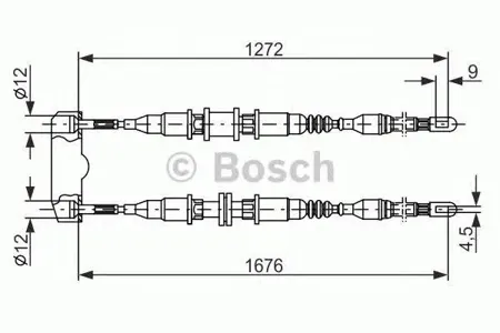 BOSCH 1987477136 Трос ручного тормоза Daewoo Nexia 1.5 SOHC 94>