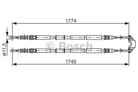 BOSCH 1987477163 Трос ручного тормоза