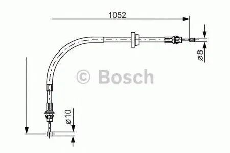 BOSCH 1987477186 Трос ручного тормоза передний Ford Transit 00>