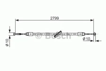 BOSCH 1987477197 Трос ручного тормоза центр. L=27991733 Mercedes Vito all Extra long p.3430 06>