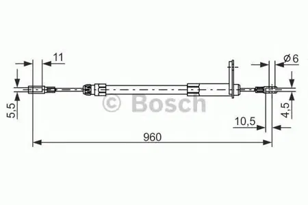 BOSCH 1987477219 Трос ручного тормоза зад. л. Mercedes W202 1.8-2.82.5D 94-00
