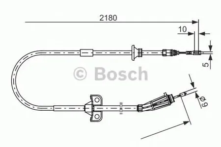 BOSCH 1987477248 Трос ручного тормоза L