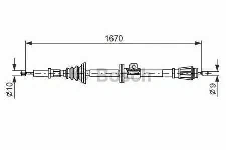 BOSCH 1987477357 Трос ручного тормоза Volvo S70 2.02.0T2.3T2.4T2.5TDi 97-00