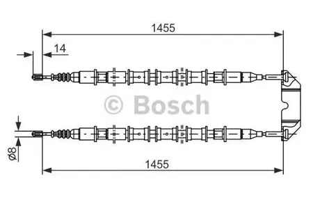 BOSCH 1987477391 Трос ручного тормоза Opel Vectra 1.6-2.6i 95-03