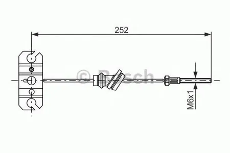 BOSCH 1987477503 Трос ручного тормоза перед. Mazda 323626MX-6Premacy 1.31.41.51.82.22.52.0 TD 87-25