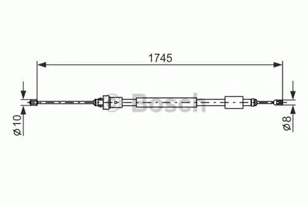 BOSCH 1987477576 Трос ручного тормоза левый L=17451400 Citroen Berlingo , Peugeot Partner 96>