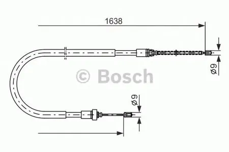 BOSCH 1987477586 Трос ручного тормоза лев,прав. Peugeot 206 98-