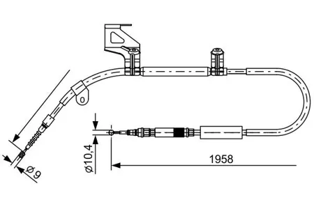 BOSCH 1987477603 трос ручника л. Audi A6 all 98>