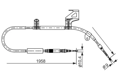BOSCH 1987477604 Трос ручного тормоза п. Audi A6 all 98>
