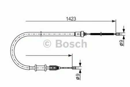 BOSCH 1987477632 Трос ручного тормоза левый drum Renault Kangoo 97>, Nissan Kubistar all 03>