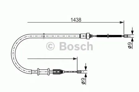 BOSCH 1987477634 Трос ручного тормоза л. Renault Kangoo all 97-07 =800kg
