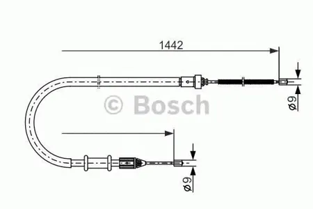 BOSCH 1987477635 Трос ручного тормоза п. Renault Kangoo all 97-07 =800kg