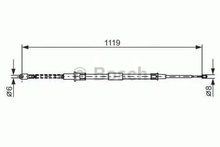 BOSCH 1987477683 Трос ручного тормоза правый L=1120 BMW E38 3.0 94>