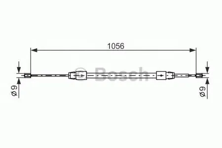 BOSCH 1987477692 Трос ручного тормоза лев. L=1065503 Mercedes W168 1.4-1.7CDi 98> №ch.J016125>
