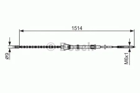 BOSCH 1987477695 Трос ручного тормоза левый и правый VW Polo all с ABS 96>, Skoda Superb 08>