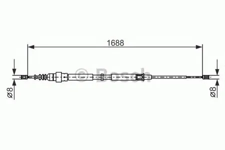 BOSCH 1987477696 трос ручника л.+п. Audi A3, VW Golf 96>