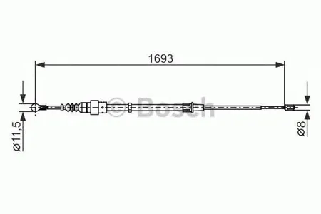 BOSCH 1987477698 Трос ручного тормоза л.+п. VW Bora Golf , Skoda Octavia all 99>