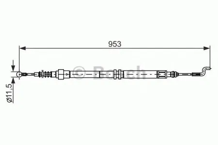 BOSCH 1987477707 Трос ручного тормоза VW T4 1.9-2.8iTD 90-03