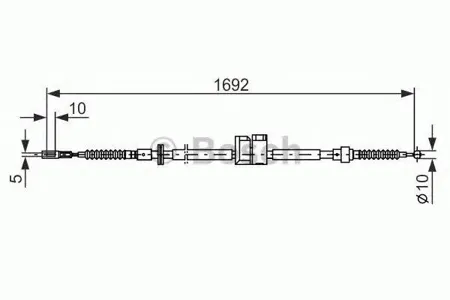 BOSCH 1987477813 Трос ручного тормоза левый Audi A6S6 all 97>