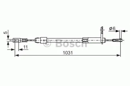 BOSCH 1987477850 Трос ручного тормоза прав. Mercedes W210 2.0-4.2 95>