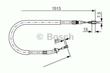 BOSCH 1987477852 трос ручника задний L=1513 Mercedes Sprinter 901-904, VW LT 28-46 95-06