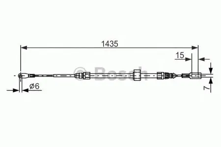 BOSCH 1987477853 Трос ручного тормоза передний L=1443 Mercedes Sprinter 901-904, VW LT 28-46 95-06