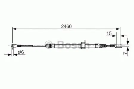BOSCH 1987477855 Трос ручного тормоза передний L=2460 Mercedes Sprinter 901-904, VW LT 28-46 95-06
